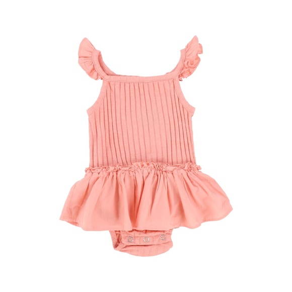 Coral Ruffle Romper - Picture 2 of 4